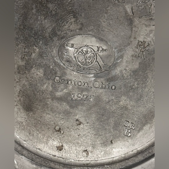 Great American Revolution 1776 Vintage Plate Solid Pewter & Porcelain inlay - Picture 8 of 10